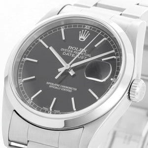 Rolex Datejust Men's Stainless Steel Watch 16200 Black Dial