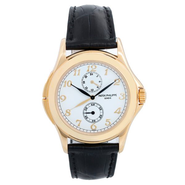 Collectible Patek Philippe Travel Time Men's 18k Yellow Gold Watch 5134-J or 5134J