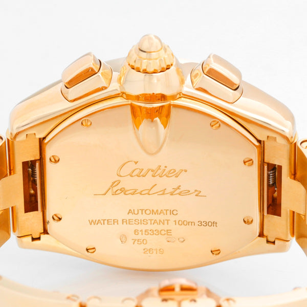 Cartier Roadster Chronograph XL 18k Yellow Gold Men's Watch 2619