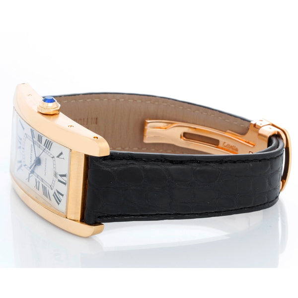 Cartier Tank Americaine 18k Yellow Gold Automatic Mens XL Watch W2609756