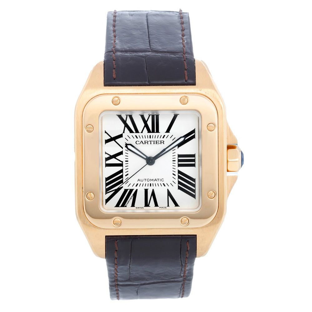 Cartier Santos 100 18K Yellow Gold Men's Watch Ref 2657 W20071Y1