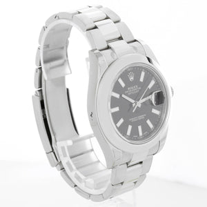 Rolex Datejust II Men's 41mm Stainless Steel Watch Black Dial 116300