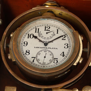 US Navy Mounted Hamilton Model 22 Bureau of  Ships Chronometer
