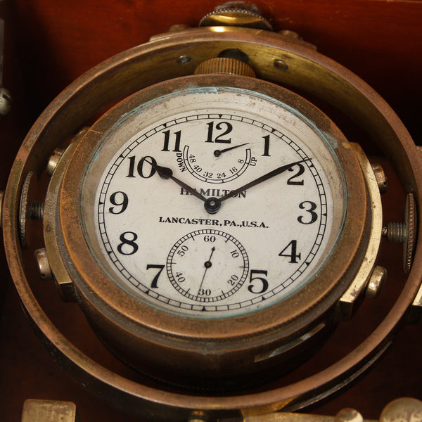 US Navy Mounted Hamilton Model 22 Bureau of  Ships Chronometer