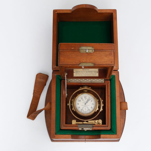 US Navy Mounted Hamilton Model 22 Bureau of  Ships Chronometer