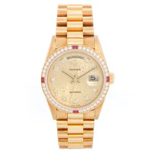 Rolex President Day-Date Men's 18k Yellow Gold Watch 18378