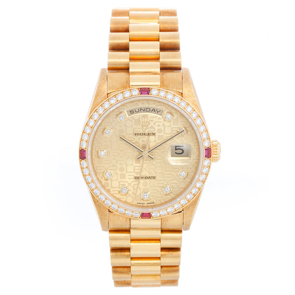Rolex President Day-Date Men's 18k Yellow Gold Watch 18378