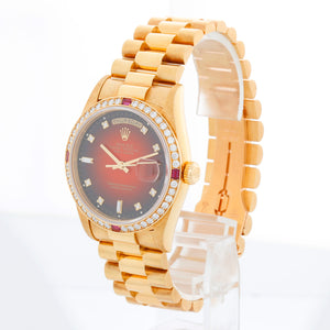 Rolex President Day-Date Men's 18k Yellow Gold Watch Vignette Dial  18378