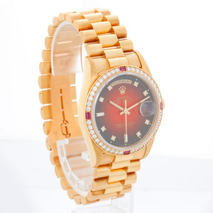 Rolex President Day-Date Men's 18k Yellow Gold Watch Vignette Dial  18378