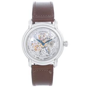 Hermes Stainless Steel Sesame TGM Skeleton Watch Ref. SM1.710