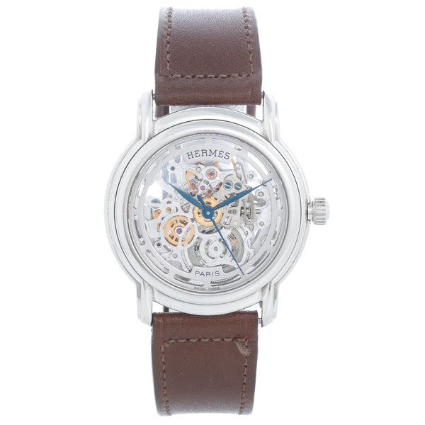 Hermes Stainless Steel Sesame TGM Skeleton Watch Ref. SM1.710