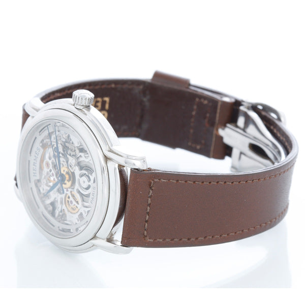 Hermes Stainless Steel Sesame TGM Skeleton Watch Ref. SM1.710