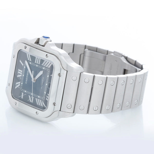 Cartier Santos De Cartier Stainless Steel  Blue Dial  Large Watch WSSA0030 4072