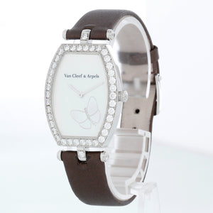Van Cleef & Arpels Lady Arpels 18K White Gold Papillon Tonneau Watch