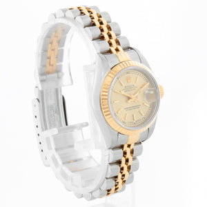 Rolex Ladies 2-Tone Datejust Watch 69173 Champagne Dial