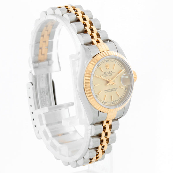 Rolex Ladies 2-Tone Datejust Watch 69173 Champagne Dial