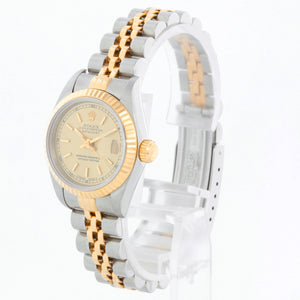 Rolex Ladies 2-Tone Datejust Watch 69173 Champagne Dial