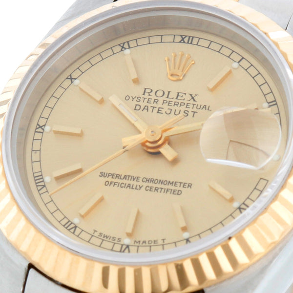 Rolex Ladies 2-Tone Datejust Watch 69173 Champagne Dial