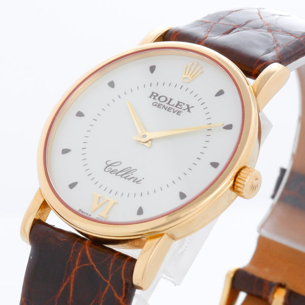 Rolex Cellini Classic 18k Yellow Gold Men's White Dial Watch 5115