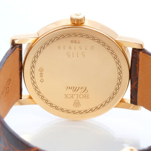 Rolex Cellini Classic 18k Yellow Gold Men's White Dial Watch 5115