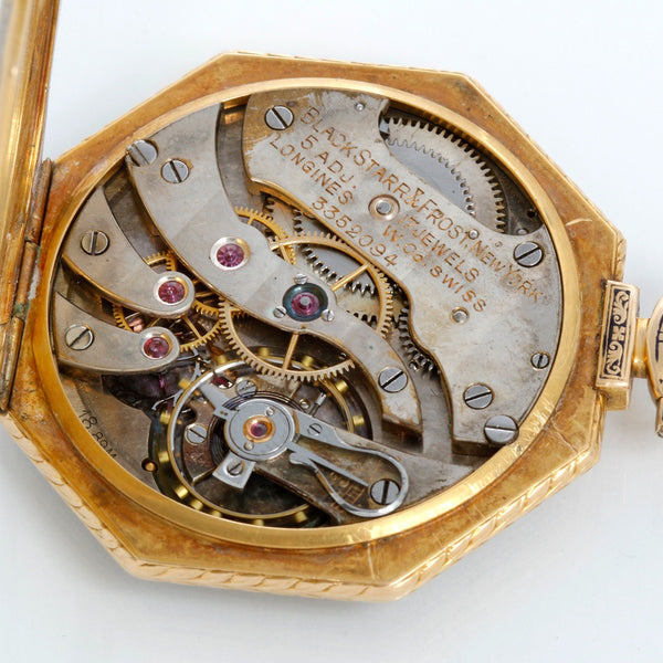 Black Starr & Frost Art Deco Enamel Pocket Watch