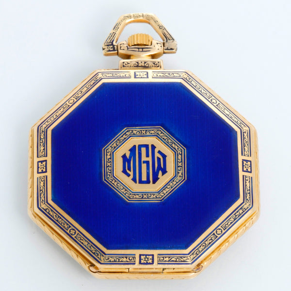 Black Starr & Frost Art Deco Enamel Pocket Watch