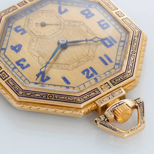 Black Starr & Frost Art Deco Enamel Pocket Watch