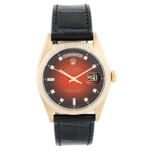Men's Rolex President Day-Date Watch 18038 Red Vignette Dial