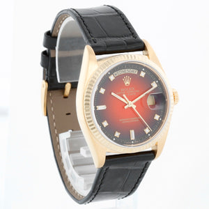 Men's Rolex President Day-Date Watch 18038 Red Vignette Dial