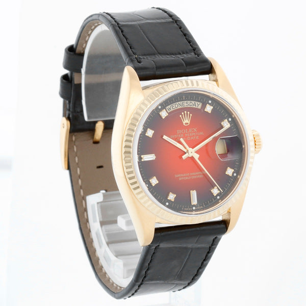 Men's Rolex President Day-Date Watch 18038 Red Vignette Dial