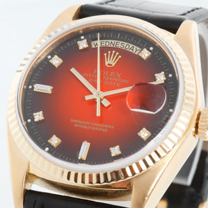 Men's Rolex President Day-Date Watch 18038 Red Vignette Dial