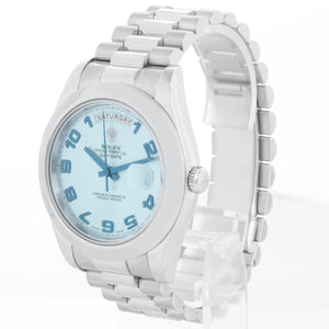 Rolex Day-Date II President Platinum  Glacier Blue Dial 218206