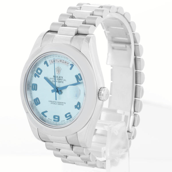 Rolex Day-Date II President Platinum  Glacier Blue Dial 218206
