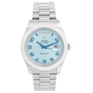 Rolex Day-Date II President Platinum  Glacier Blue Dial 218206