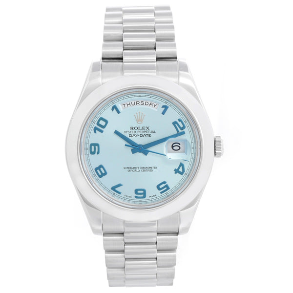 Rolex Day-Date II President Platinum  Glacier Blue Dial 218206