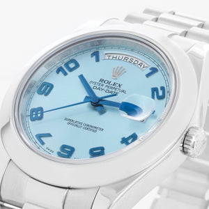Rolex Day-Date II President Platinum  Glacier Blue Dial 218206