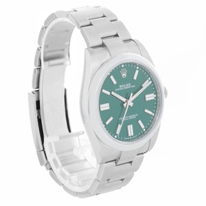 Rolex Oyster Perpetual Men's 41mm Stainless Steel Green Dial 124300