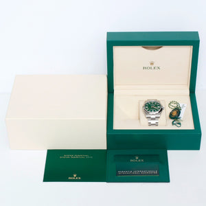 Rolex Oyster Perpetual Men's 41mm Stainless Steel Green Dial 124300
