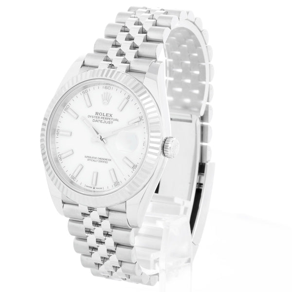 Rolex Datejust 41 Stainless Steel Men's White Dial Watch 126334