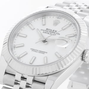 Rolex Datejust 41 Stainless Steel Men's White Dial Watch 126334