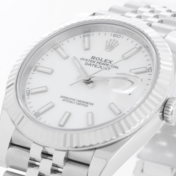 Rolex Datejust 41 Stainless Steel Men's White Dial Watch 126334