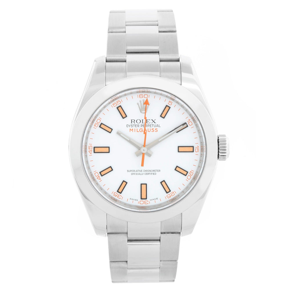 Rolex Milgauss Stainless Steel Men's Watch White Dial 116400