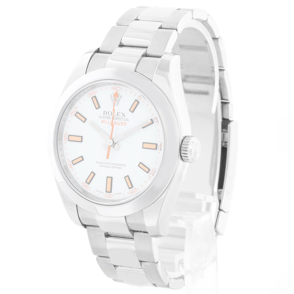 Rolex Milgauss Stainless Steel Men's Watch White Dial 116400