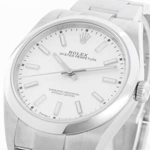 Rolex Ladies Oyster Perpetual 39 MM White Dial   Watch 114300