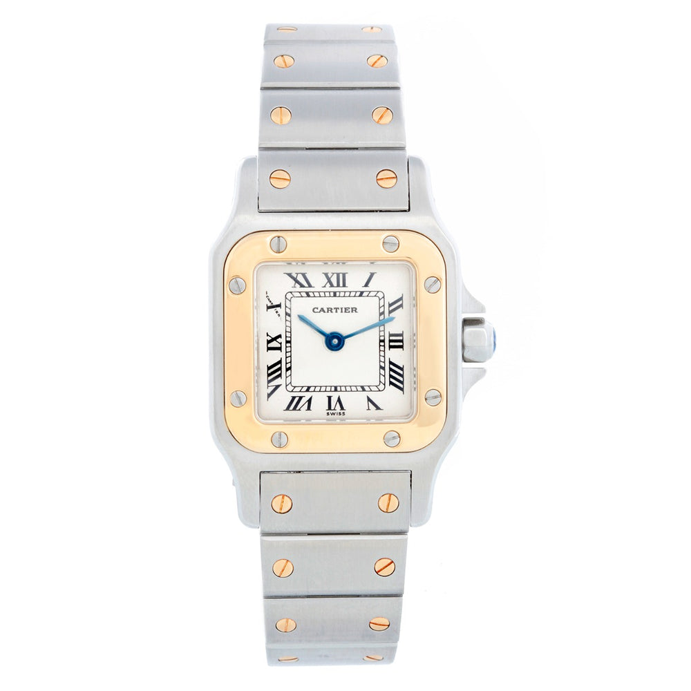 Cartier Santos Galbee Ladies 24mm Steel & Gold 2-Tone Quartz Watch 16336