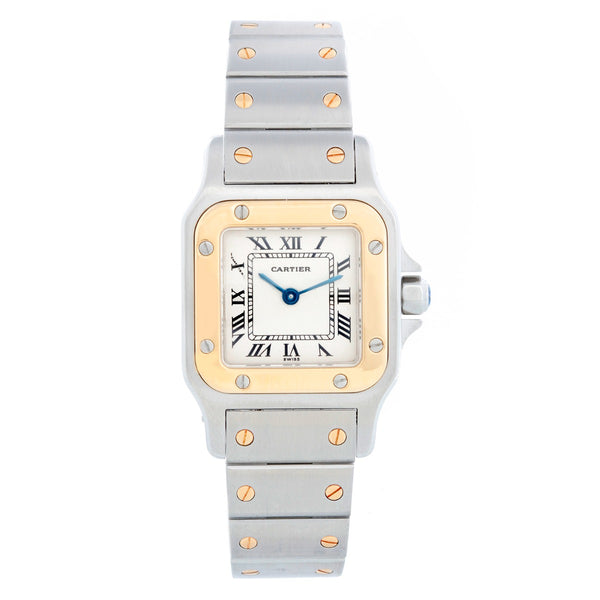 Cartier Santos Galbee Ladies 24mm Steel & Gold 2-Tone Quartz Watch 16336