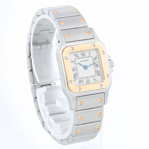 Cartier Santos Galbee Ladies 24mm Steel & Gold 2-Tone Quartz Watch 16336