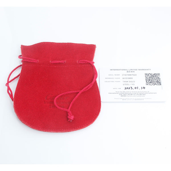 Cartier Tank Solo 18k Yellow Gold Men's Watch W1018855