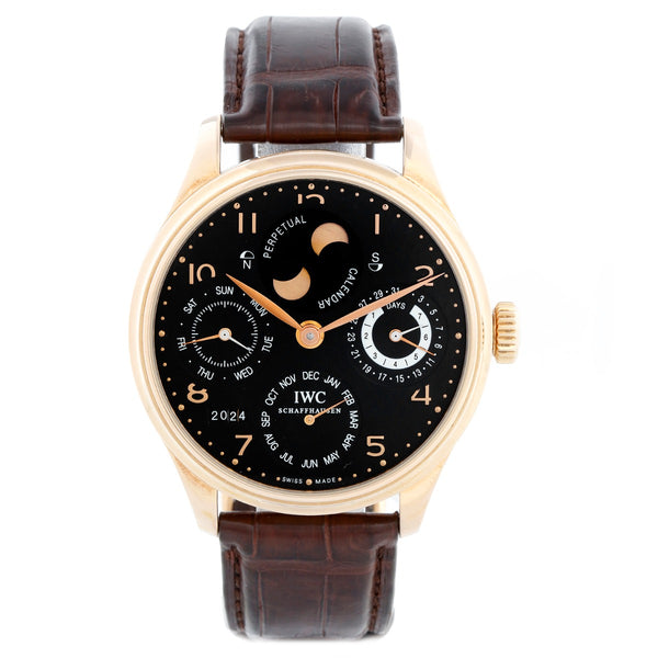 IWC Portuguese 7 Days Perpetual Calendar 18k Rose Gold Men's Complicated Watch IW503202