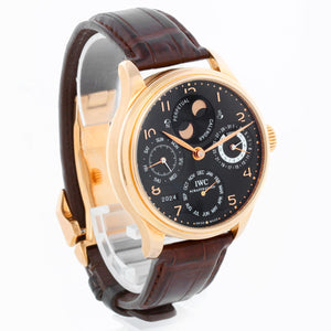 IWC Portuguese 7 Days Perpetual Calendar 18k Rose Gold Men's Complicated Watch IW503202